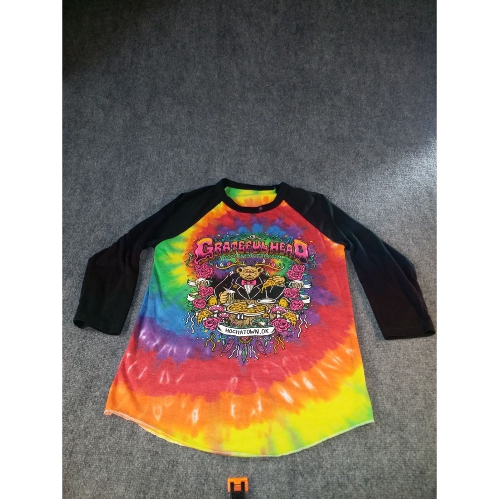 Grateful Head Tshirt Women Sz S Tie Dye Graphic Print Pizza Casual Band Hippie